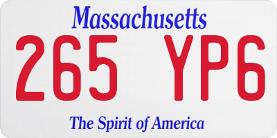 MA license plate 265YP6