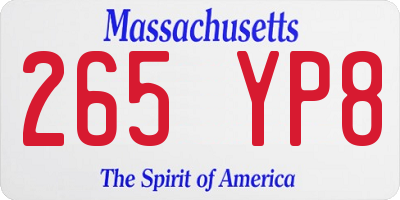 MA license plate 265YP8