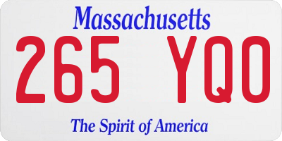 MA license plate 265YQ0