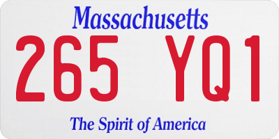 MA license plate 265YQ1