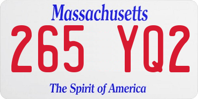 MA license plate 265YQ2