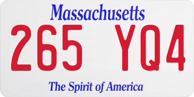 MA license plate 265YQ4