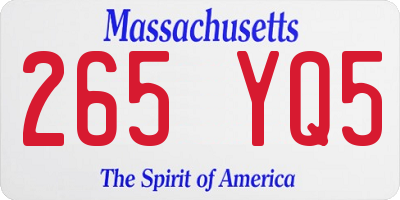 MA license plate 265YQ5
