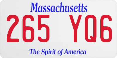 MA license plate 265YQ6