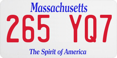 MA license plate 265YQ7