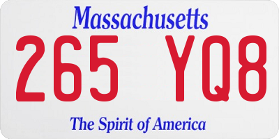 MA license plate 265YQ8