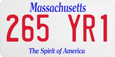MA license plate 265YR1