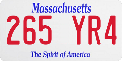 MA license plate 265YR4