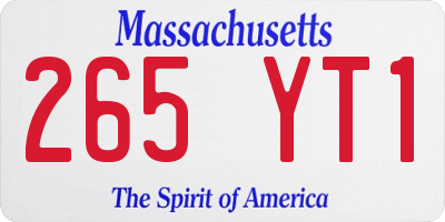 MA license plate 265YT1