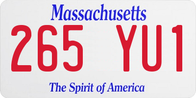 MA license plate 265YU1