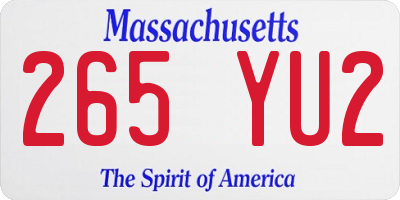 MA license plate 265YU2