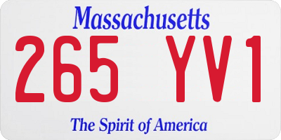 MA license plate 265YV1