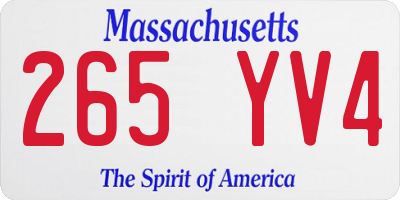 MA license plate 265YV4