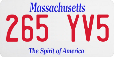 MA license plate 265YV5