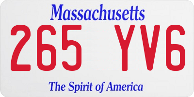 MA license plate 265YV6