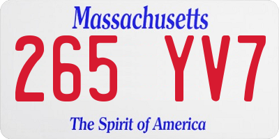 MA license plate 265YV7