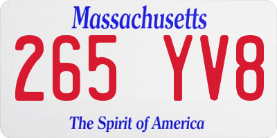 MA license plate 265YV8