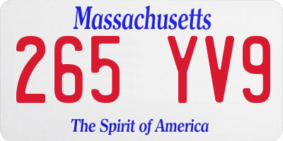 MA license plate 265YV9