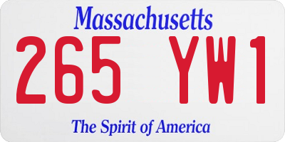 MA license plate 265YW1