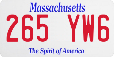 MA license plate 265YW6