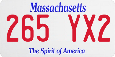 MA license plate 265YX2