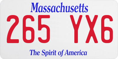 MA license plate 265YX6