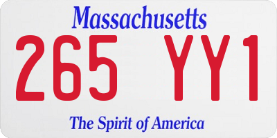 MA license plate 265YY1