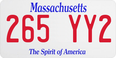 MA license plate 265YY2