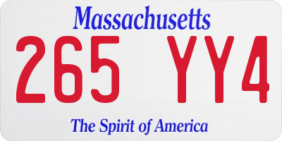 MA license plate 265YY4