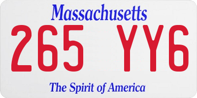 MA license plate 265YY6
