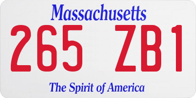 MA license plate 265ZB1