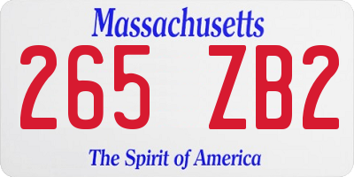 MA license plate 265ZB2