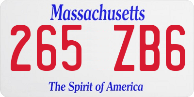 MA license plate 265ZB6