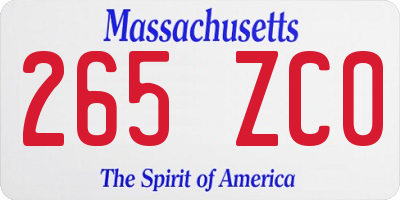 MA license plate 265ZC0