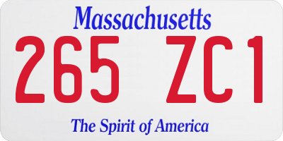 MA license plate 265ZC1