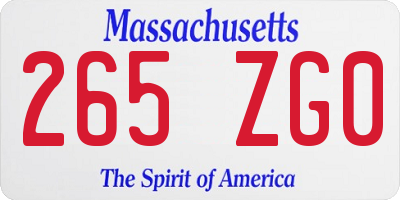 MA license plate 265ZG0