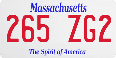 MA license plate 265ZG2