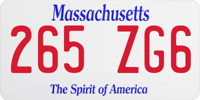 MA license plate 265ZG6