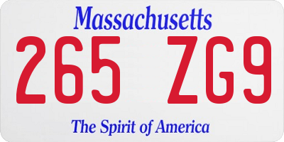 MA license plate 265ZG9