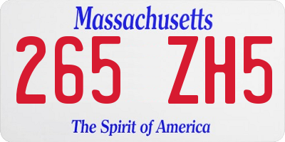 MA license plate 265ZH5