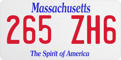 MA license plate 265ZH6