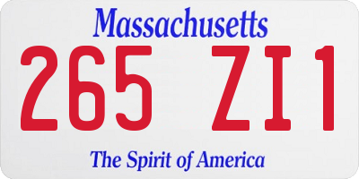 MA license plate 265ZI1