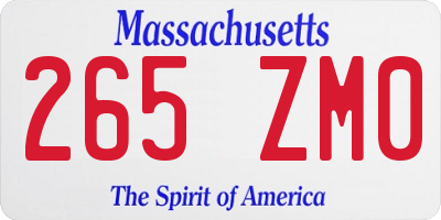 MA license plate 265ZM0