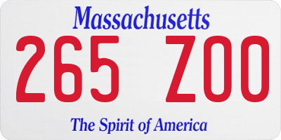 MA license plate 265ZO0