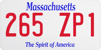 MA license plate 265ZP1