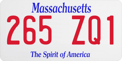 MA license plate 265ZQ1