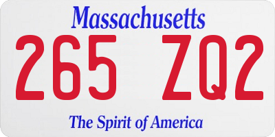 MA license plate 265ZQ2
