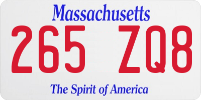 MA license plate 265ZQ8
