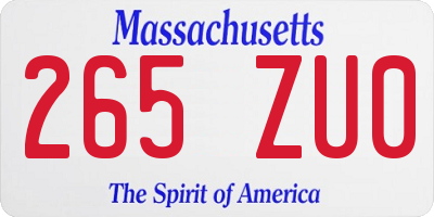 MA license plate 265ZU0