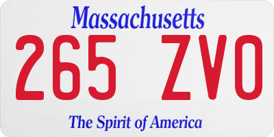 MA license plate 265ZV0